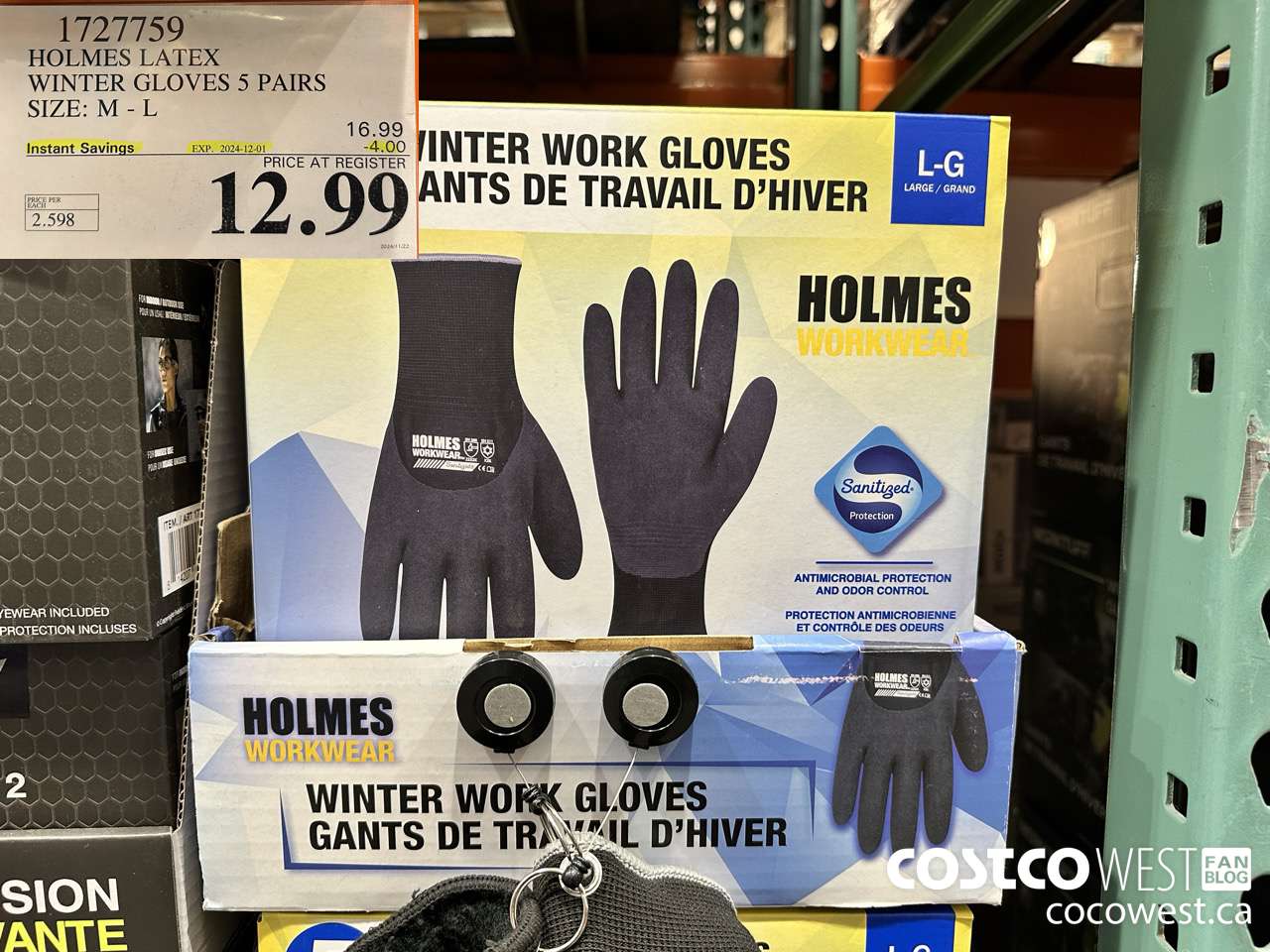 1727759 HOLMES LATEX WINTER GLOVES 5 PAIRS SIZE M-L ($4.00 INSTANT SAVINGS EXPIRES ON 2024-12-01) $12.99