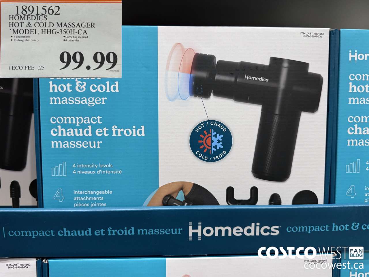 1891562 HOMEDICS HOT & COLD MASSAGER MODEL HHG-350H-CA $99.99
