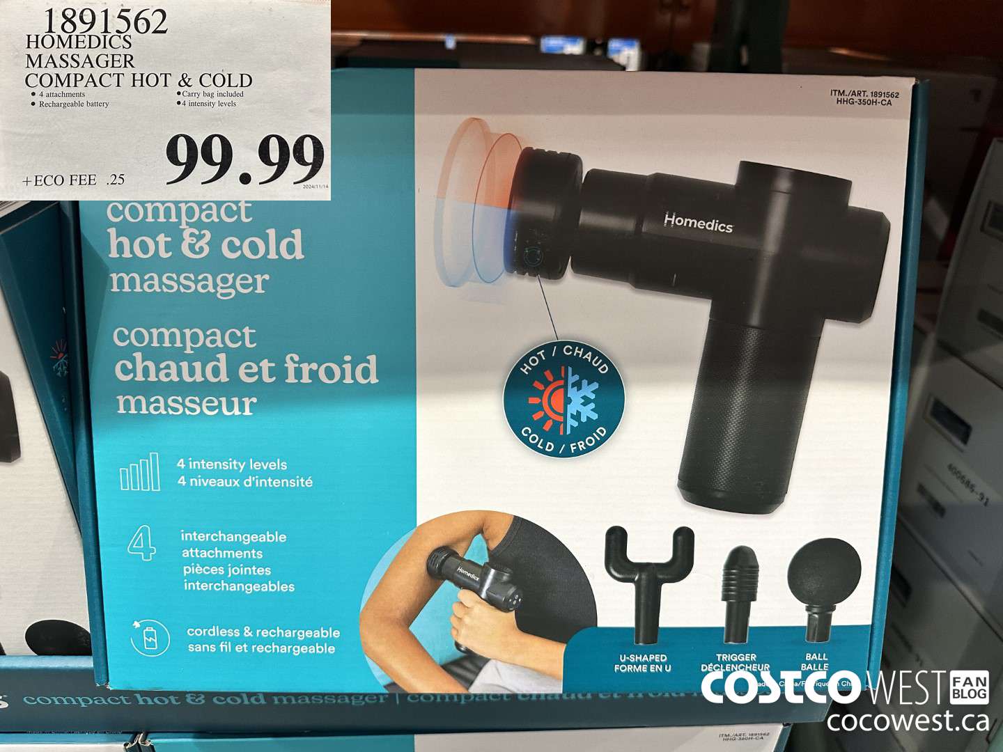 1891562 HOMEDICS HOT & COLD MASSAGER MODEL HHG-350H-CA $99.99