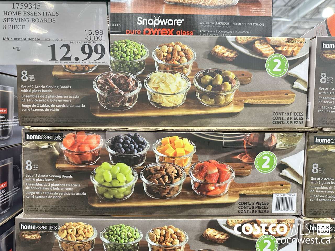 1759345 HOME ESSENTIALS SERVING BOARDS 8 PIECE ($3.00 INSTANT SAVINGS EXPIRES ON 2024-11-24) $12.99
