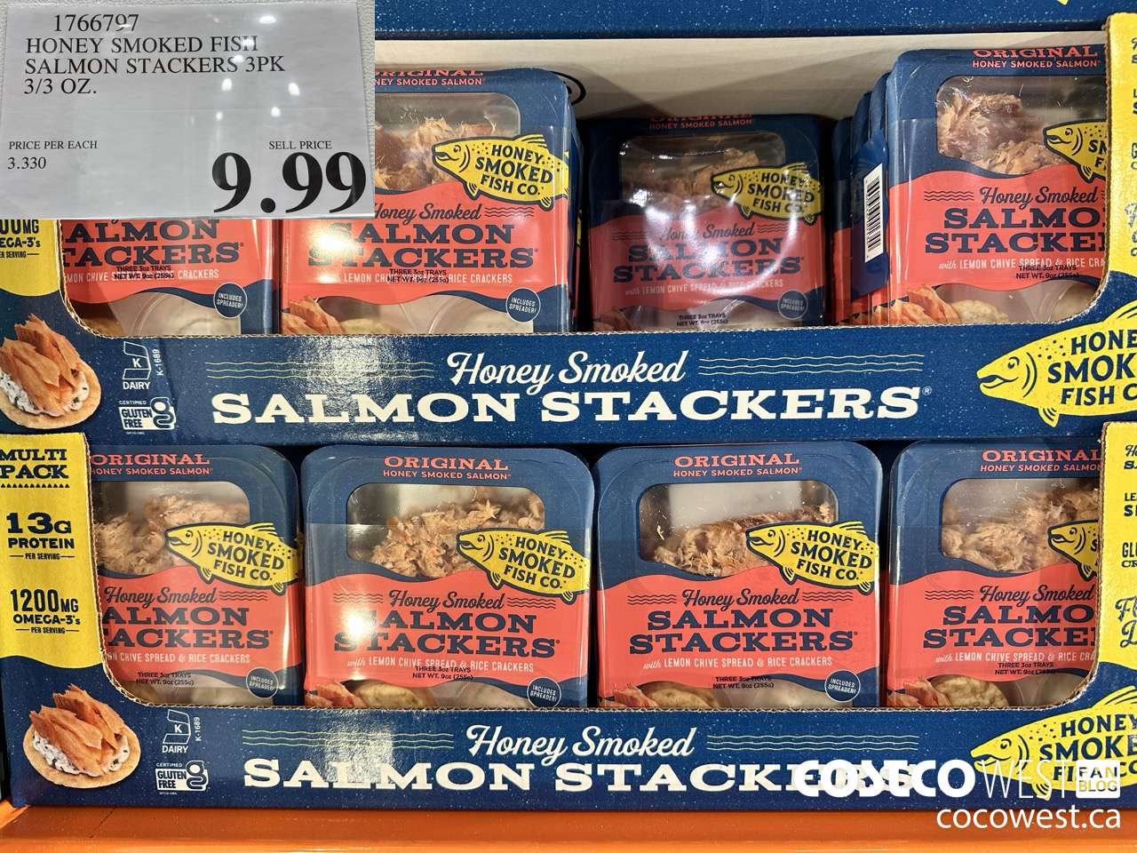 1766797 HONEY SMOKED FISH SALMON STACKERS 3PK 3/3 OZ $9.99