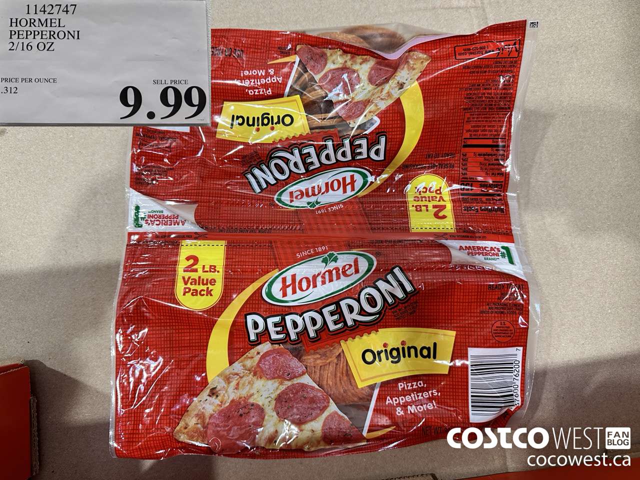 1142747 HORMEL PEPPERONI 2/16 OZ $9.99