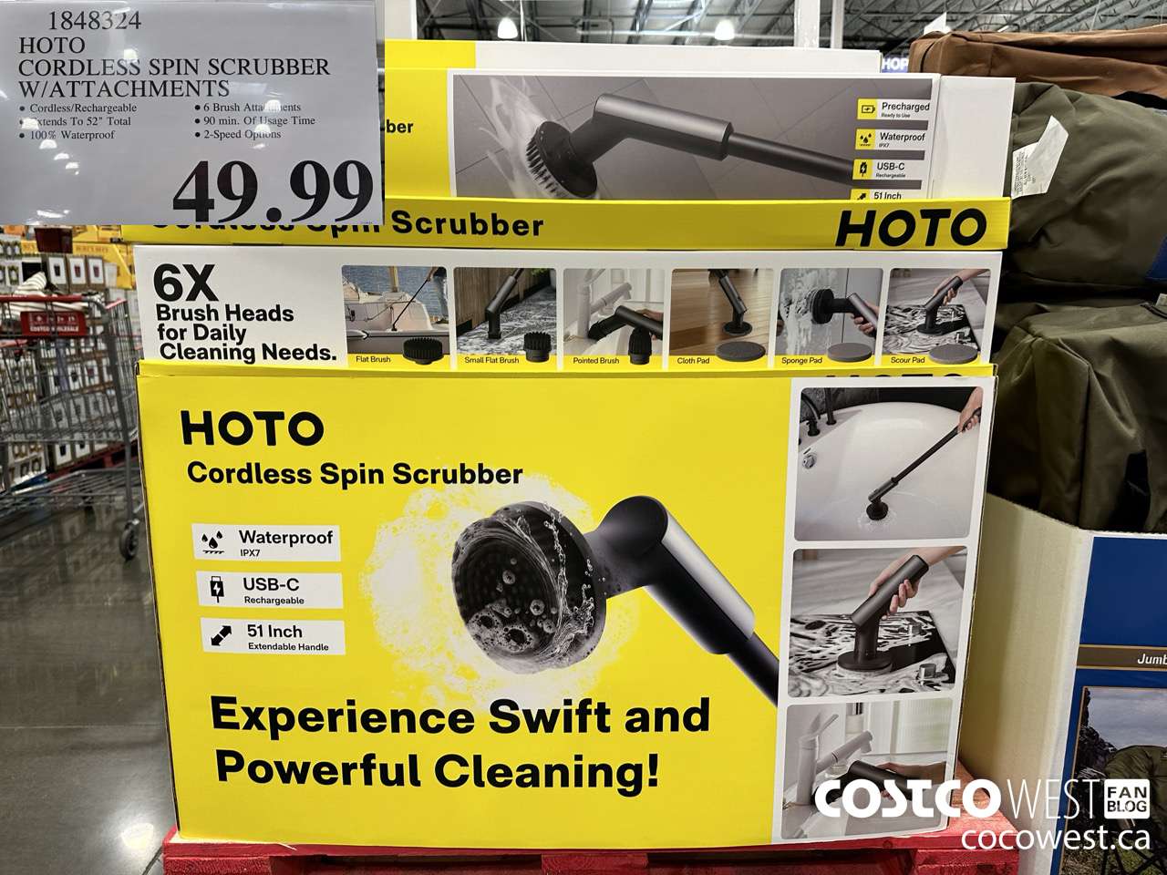 1848324 HOTO CORDLESS SPIN SCRUBBER W/ATTACHMENTS $49.99