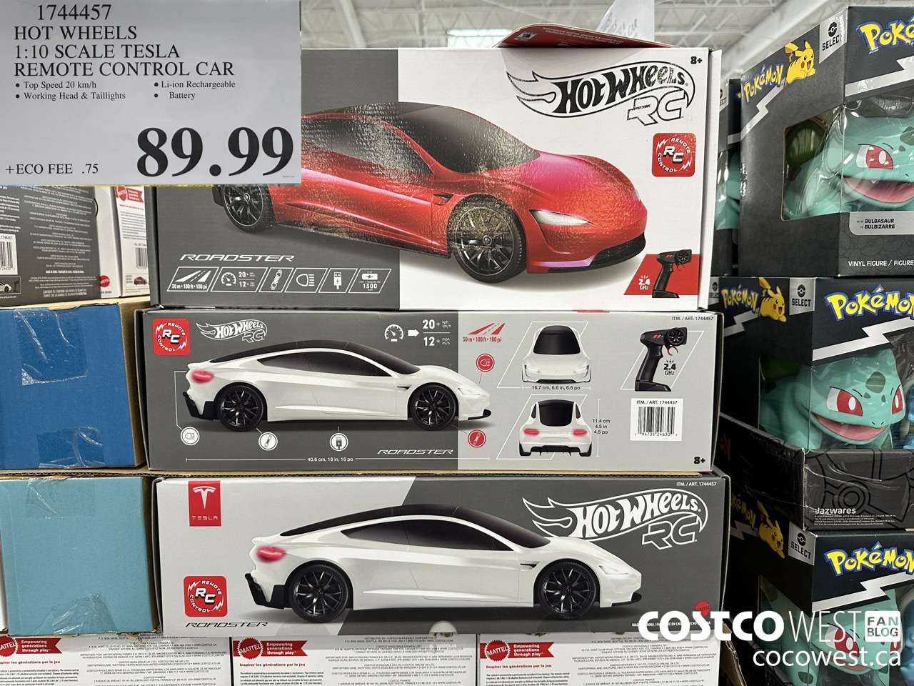 1744457 HOT WHEELS 1:10 SCALE TESLA REMOTE CONTROL CAR $89.99