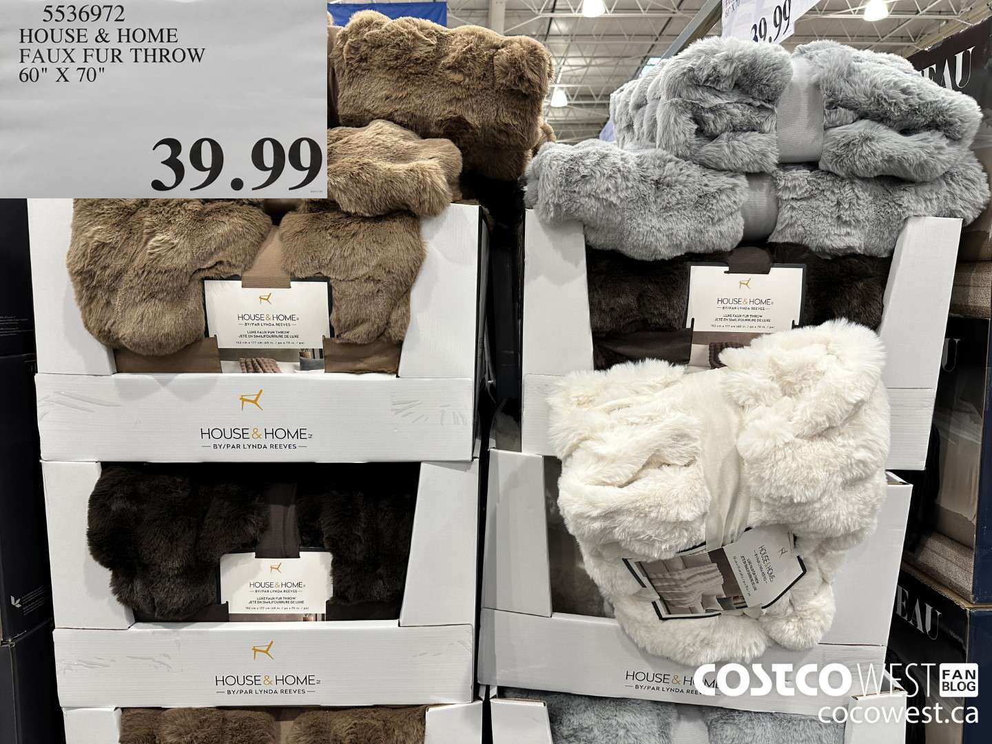 5536972 HOUSE & HOME FAUX FUR THROW 60