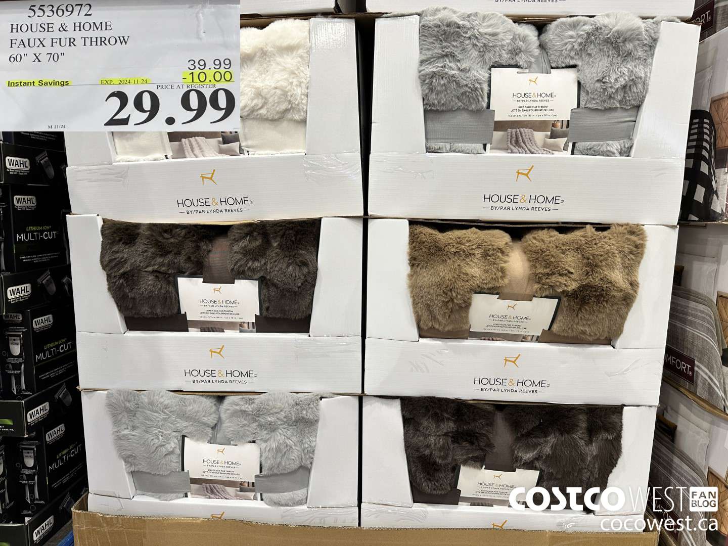 5536972 HOUSE & HOME FAUX FUR THROW 60