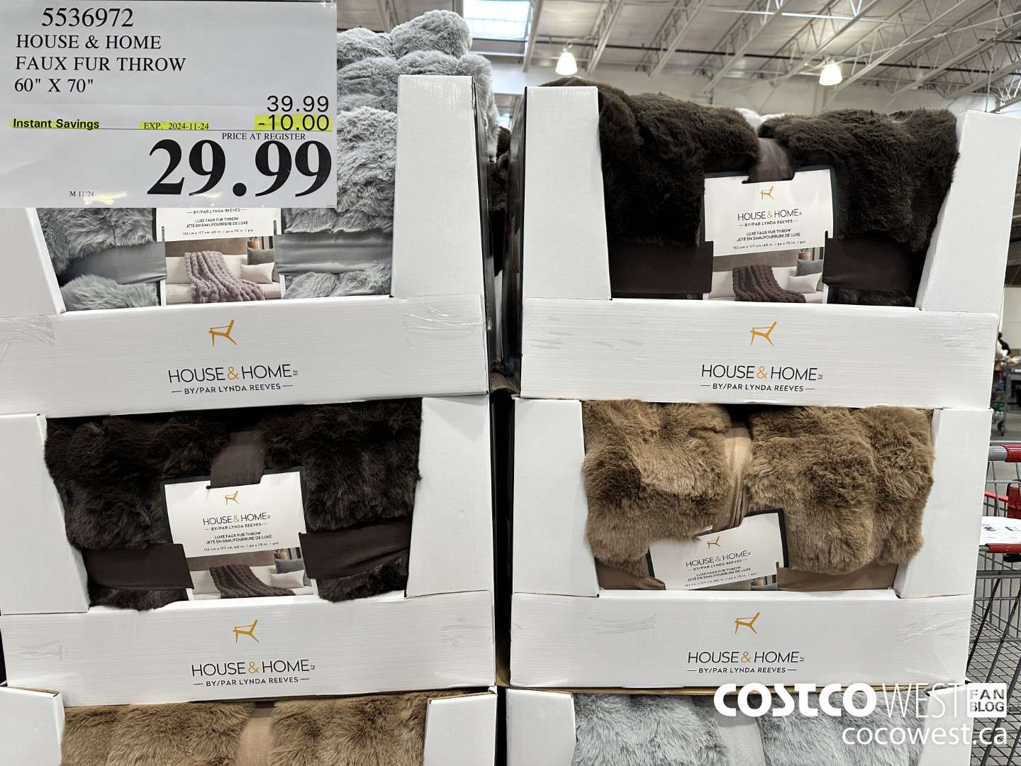 5536972 HOUSE & HOME FAUX FUR THROW 60