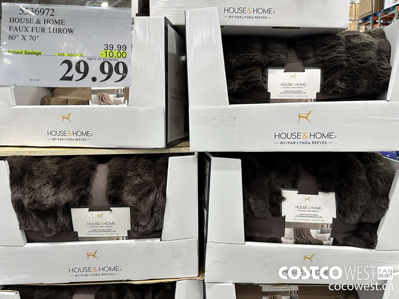 5536972 HOUSE & HOME FAUX FUR THROW 60