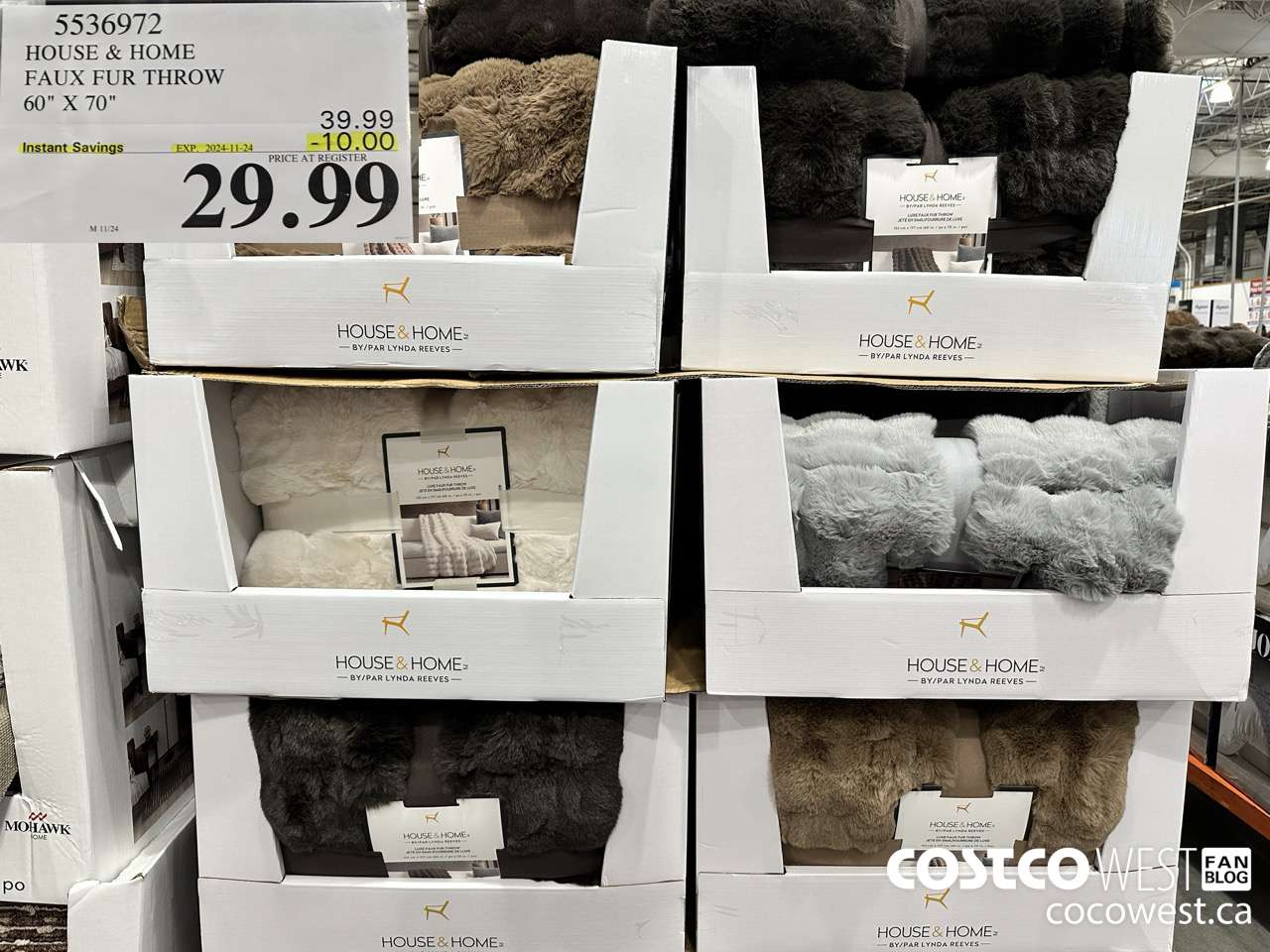 5536972 HOUSE & HOME FAUX FUR THROW 60