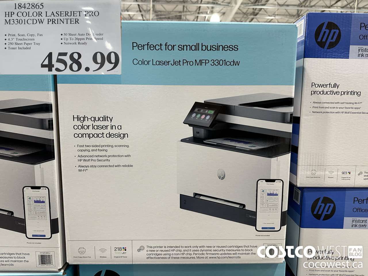 1842865 HP COLOR LASERJET PRO M3301CDS PRINTER $458.99