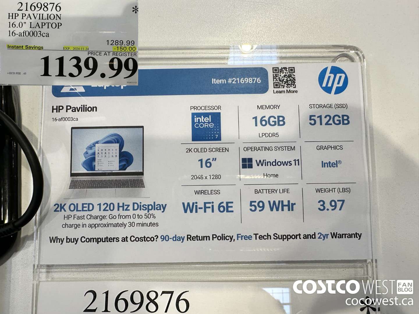 2169876 HP PAVILION 16.0