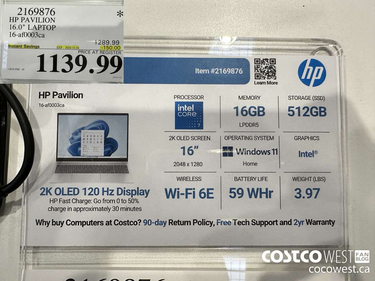 2169876 HP PAVILION 16.0