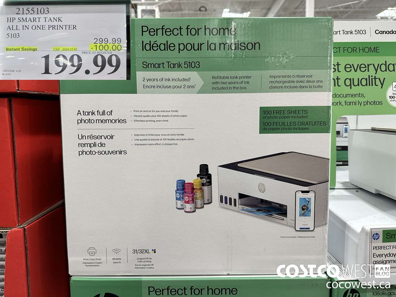 2155103 HP SMART TANK ALL IN ONE PRINTER 5103 ($100.00 INSTANT SAVINGS EXPIRES ON 2024-12-02) $199.99