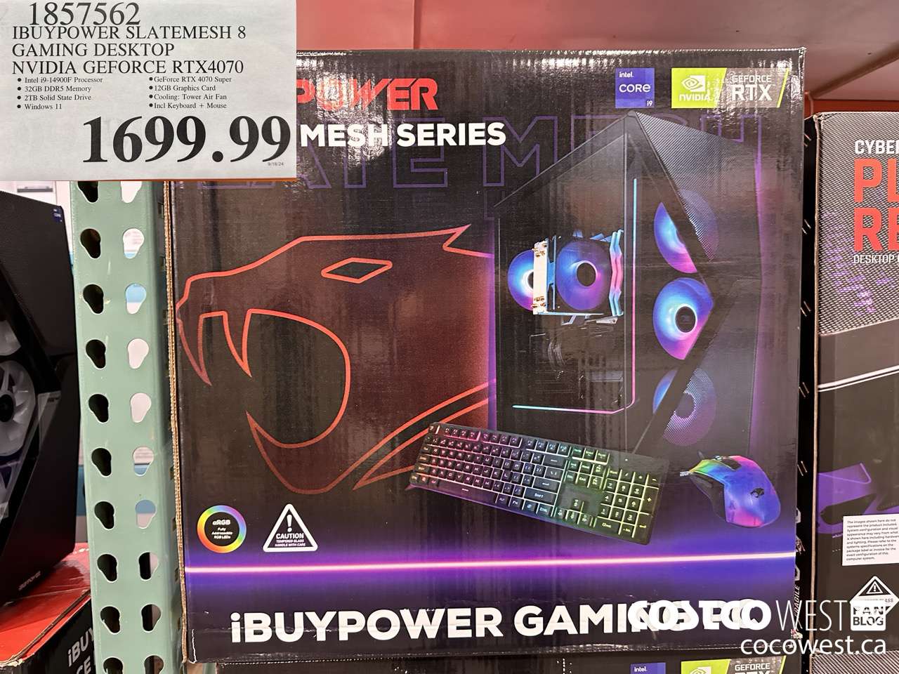 1857562 IBUYPOWER SLATEMESH 8 GAMING DESKTOP NVIDIA GEFORCE RTX4070 $1699.99