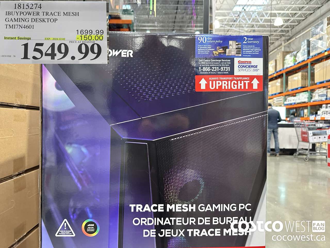 1815274 IBUYPOWER TRACE MESH GAMING DESKTOP TMI7N4601 ($150.00 INSTANT SAVINGS EXPIRES ON 2024-12-02) $1549.99