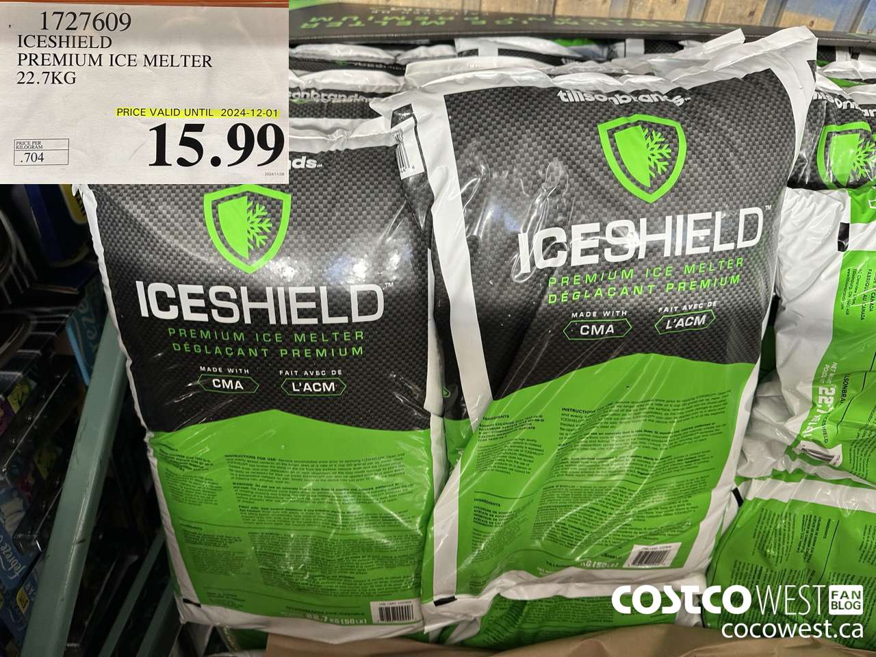 1727609 ICESHIELD PREMIUM ICE MELTER 22.7KG (EXPIRES ON 2024-12-01) $15.99