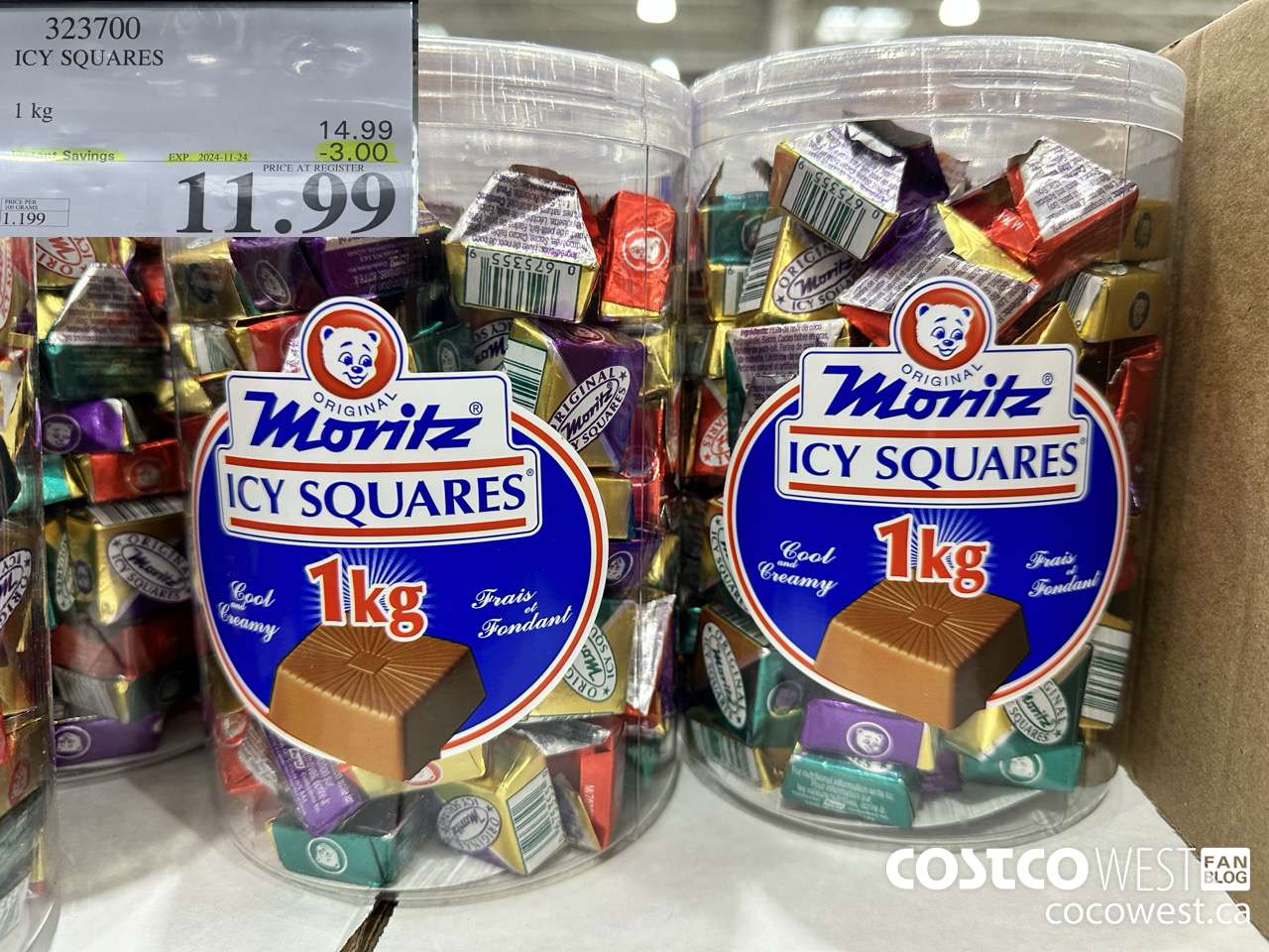 323700 ICY SQUARES 1 kg  ($3.00 INSTANT SAVINGS EXPIRES ON 2024-11-24) $11.99