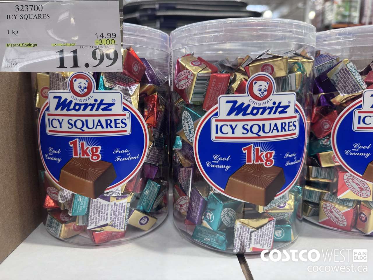 323700 ICY SQUARES 1 kg  ($3.00 INSTANT SAVINGS EXPIRES ON 2024-11-24) $11.99