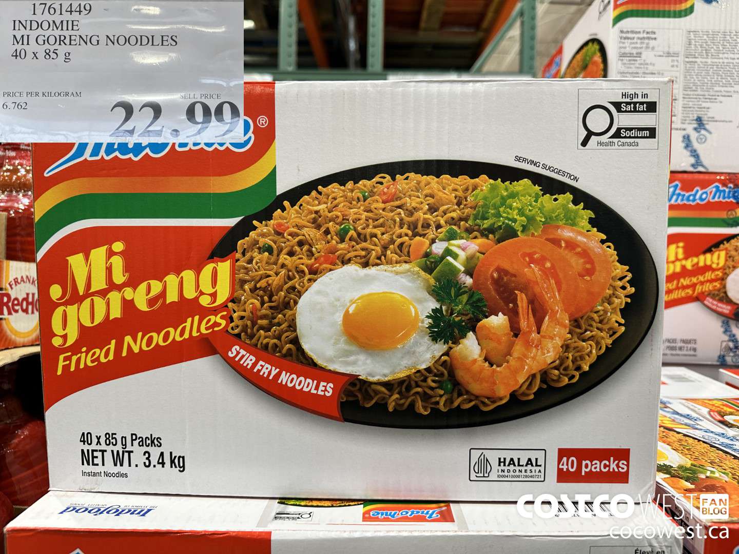 1761449 INDOMIE MI GORENG NOODLES 40 x 85 g $22.99