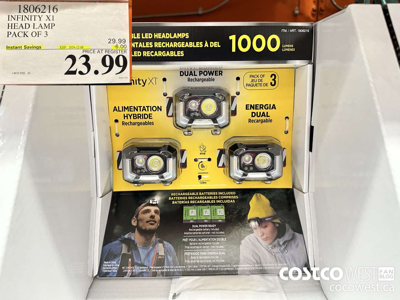 1806216 INFINITY X1 HEAD LAMP PACK OF 3 ($6.00 INSTANT SAVINGS EXPIRES ON 2024-12-08) $23.99
