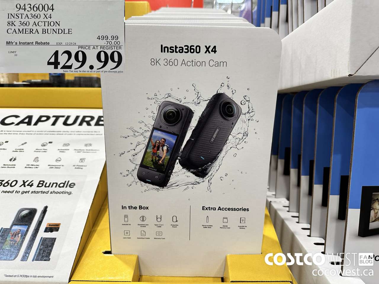 9436004 INSTA360 X4 8K 360 ACTION CAMERA BUNDLE ($70.00 INSTANT SAVINGS EXPIRES ON 2024-12-25) $429.99
