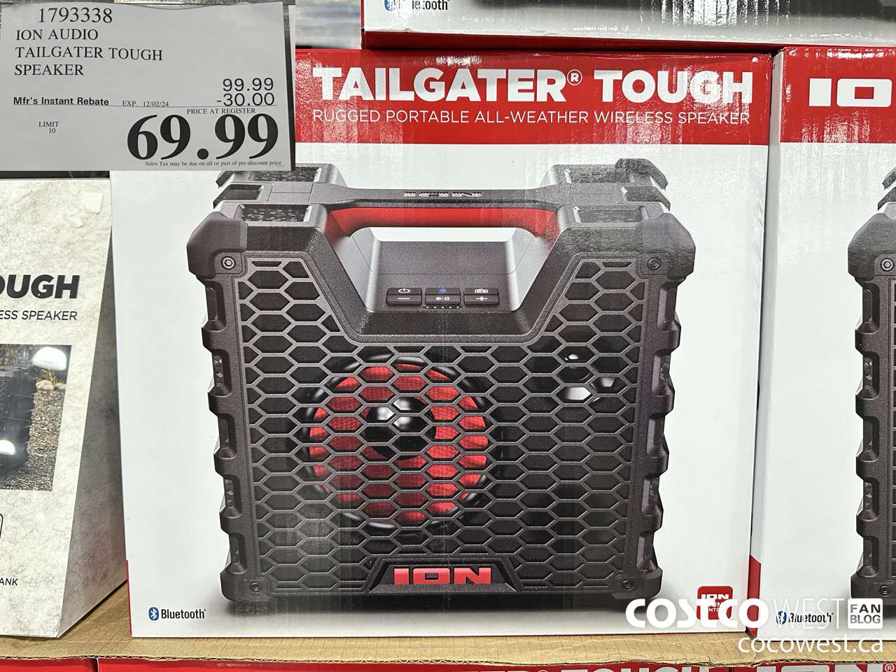 1793338 ION AUDIO TAILGATER TOUGH SPEAKER ($30.00 INSTANT SAVINGS EXPIRES ON 2024-12-02) $69.99