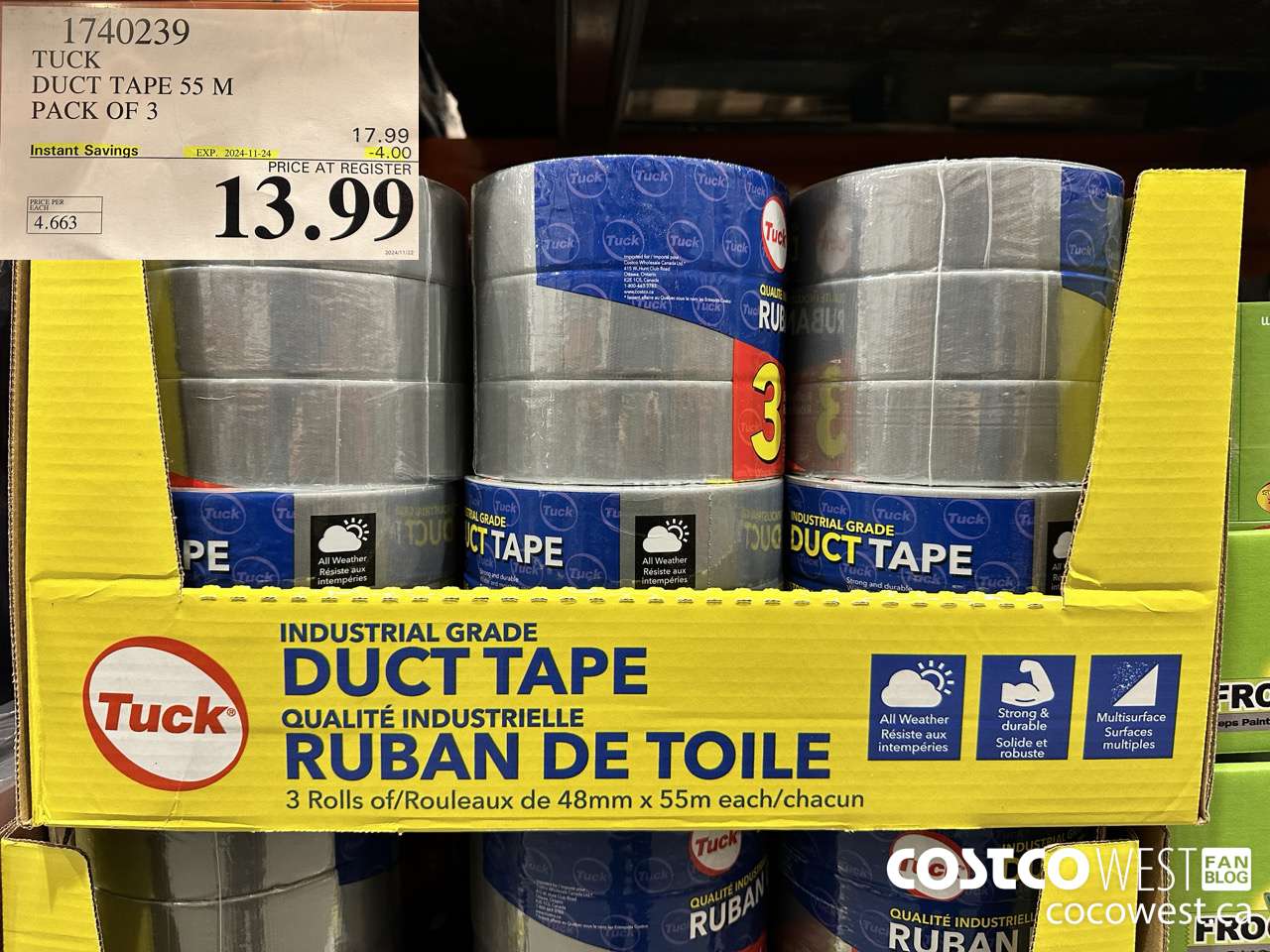 1740239 IPG DUCT TAPE 55M PACK OF 3 ($4.00 INSTANT SAVINGS EXPIRES ON 2024-11-24) $13.99