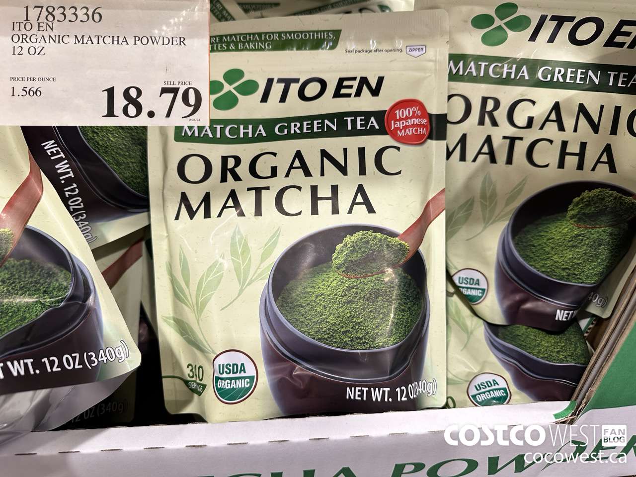 1783336 ITO EN ORGANIC MACHA POWDER 12 OZ $18.79