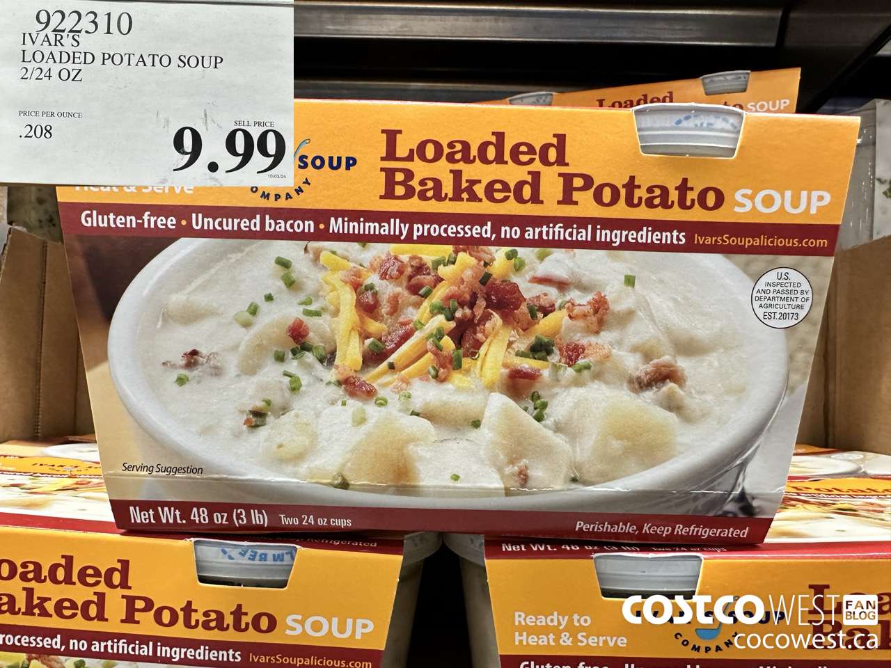 922310 IVAR'S LOADED POTATO SOUP 2/24 OZ  $9.99