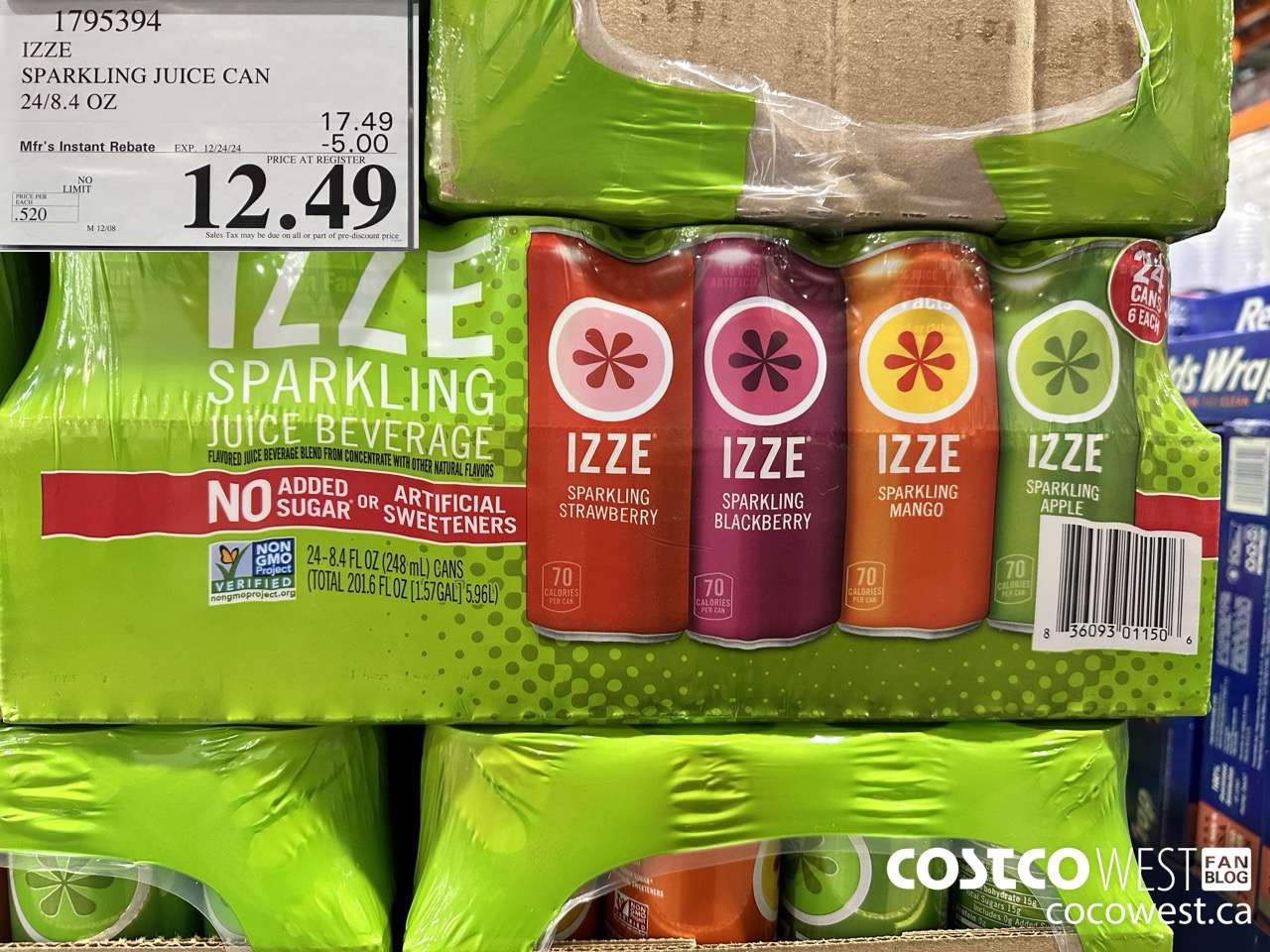 1795394 IZZE SPARKLING JUICE CAN 24/8.4 OZ ($5.00 INSTANT SAVINGS EXPIRES ON 2024-12-24) $12.49