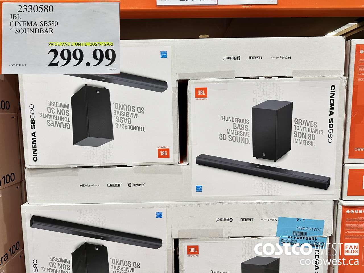 2330580 JBL CINEMA SB580 SOUNDBAR (EXPIRES ON 2024-12-02) $299.99