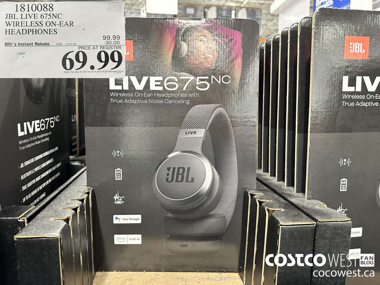 1810088 JBL LIVE 675NC WIRELESS ON-EAR HEADPHONES ($30.00 INSTANT SAVINGS EXPIRES ON 2024-12-07) $69.99