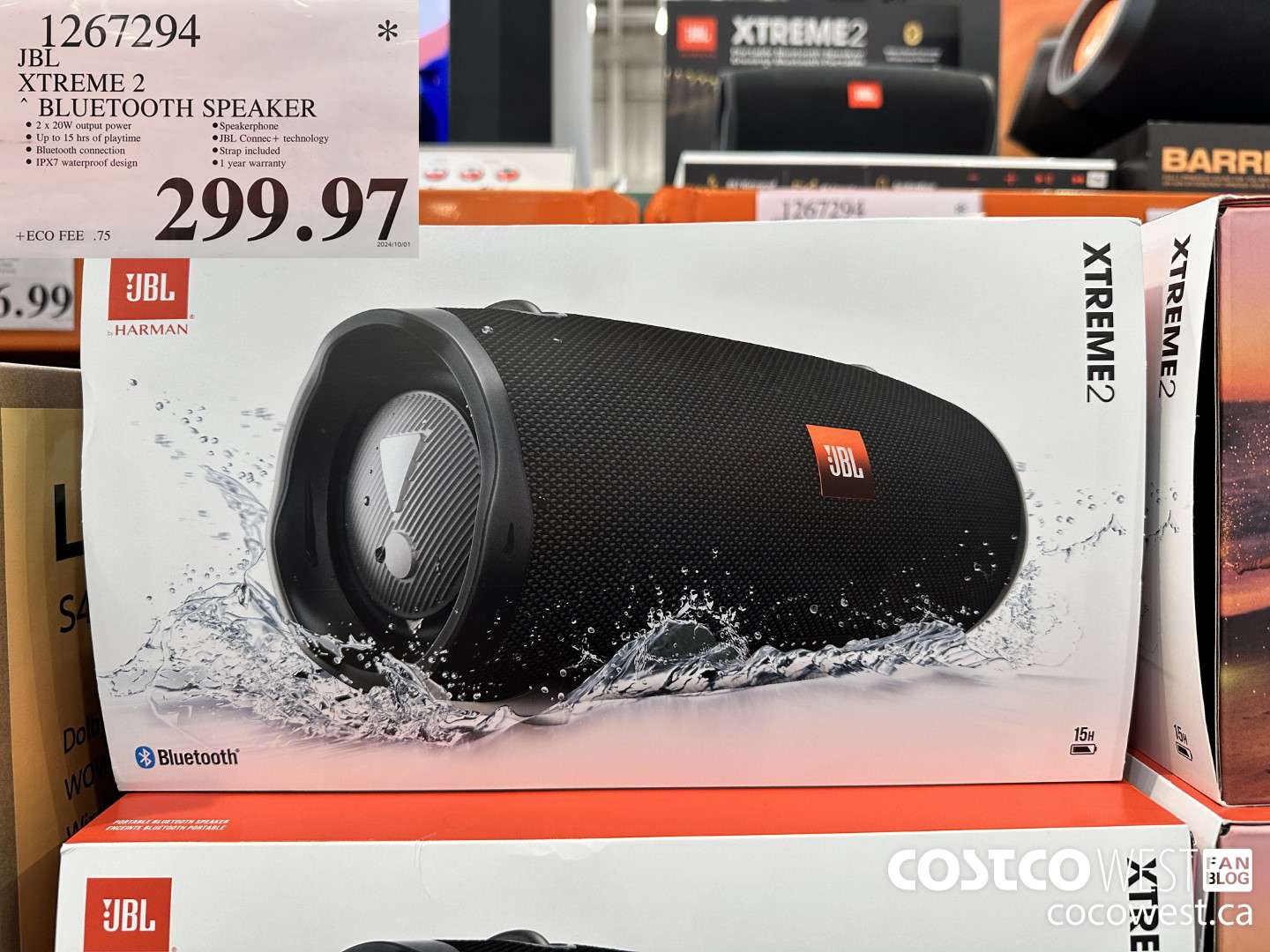 1267294 JBL XTREME 2 BLUETOOTH SPEAKER $299.97