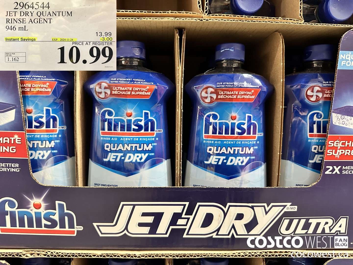 2964544 JET DRY ULTRA RINSE AGENT 946 mL ($3.00 INSTANT SAVINGS EXPIRES ON 2024-11-24) $10.99