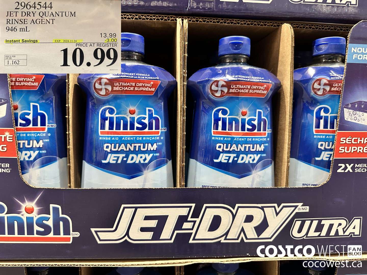 2964544 JET DRY ULTRA RINSE AGENT 946 mL ($3.00 INSTANT SAVINGS EXPIRES ON 2024-11-24) $10.99