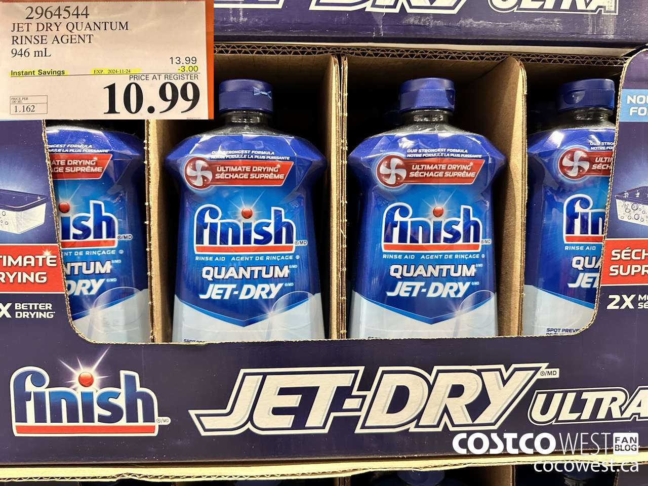 2964544 JET DRY ULTRA RINSE AGENT 946 mL ($3.00 INSTANT SAVINGS EXPIRES ON 2024-11-24) $10.99