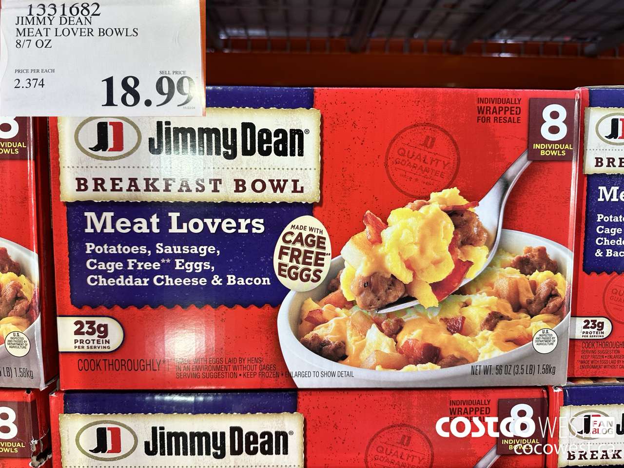 1331682 JIMMY DEAN MEAT LOVER BOWLS 8/7 OZ $18.99