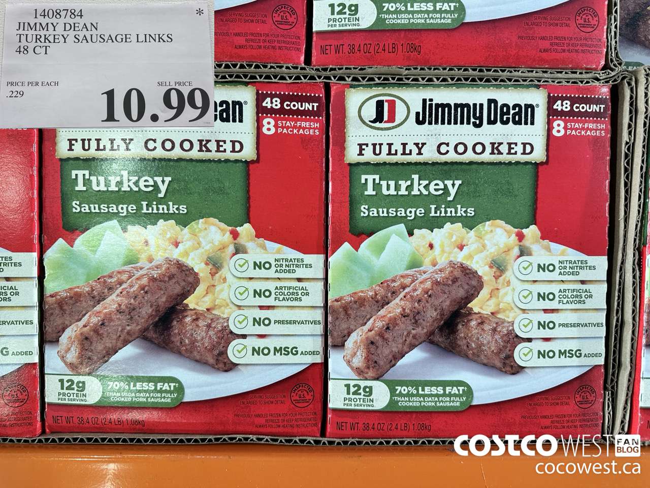 1408784 JIMMY DEAN TURKEY SAUSAGE LINKS 48 CT  $10.99