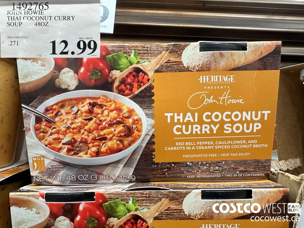 1492765 JOHN HOWIE THAI CURRY SOUP 48 OZ $12.99
