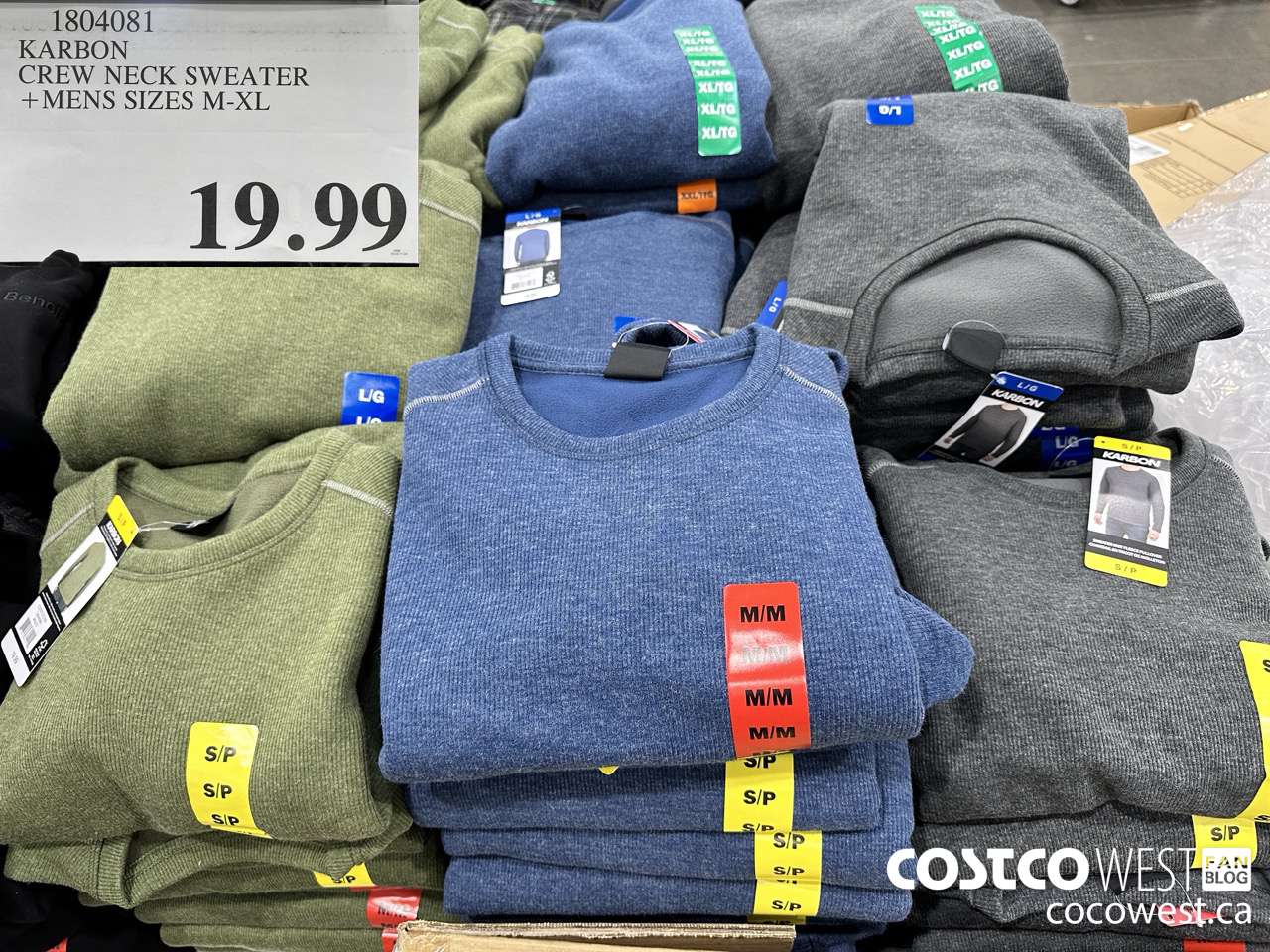 1804081 KARBON CREW NECK SWEATER MENS SIZES M-XL $19.99