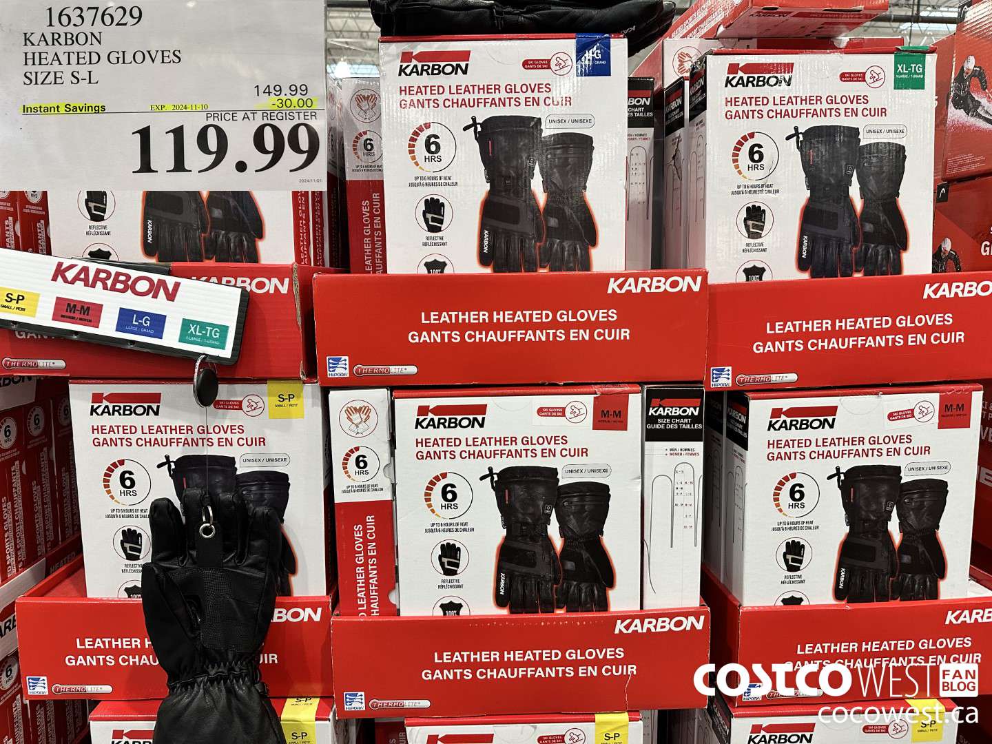 1637629 KARBON HEATED GLOVES SIZE S-L ($30.00 INSTANT SAVINGS EXPIRES ON 2024-11-10) $119.99