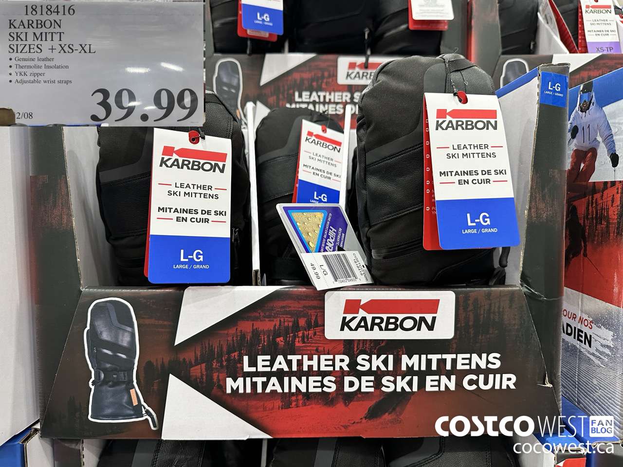 1818416 KARBON SKI MITT SIZES XS-XL $39.99