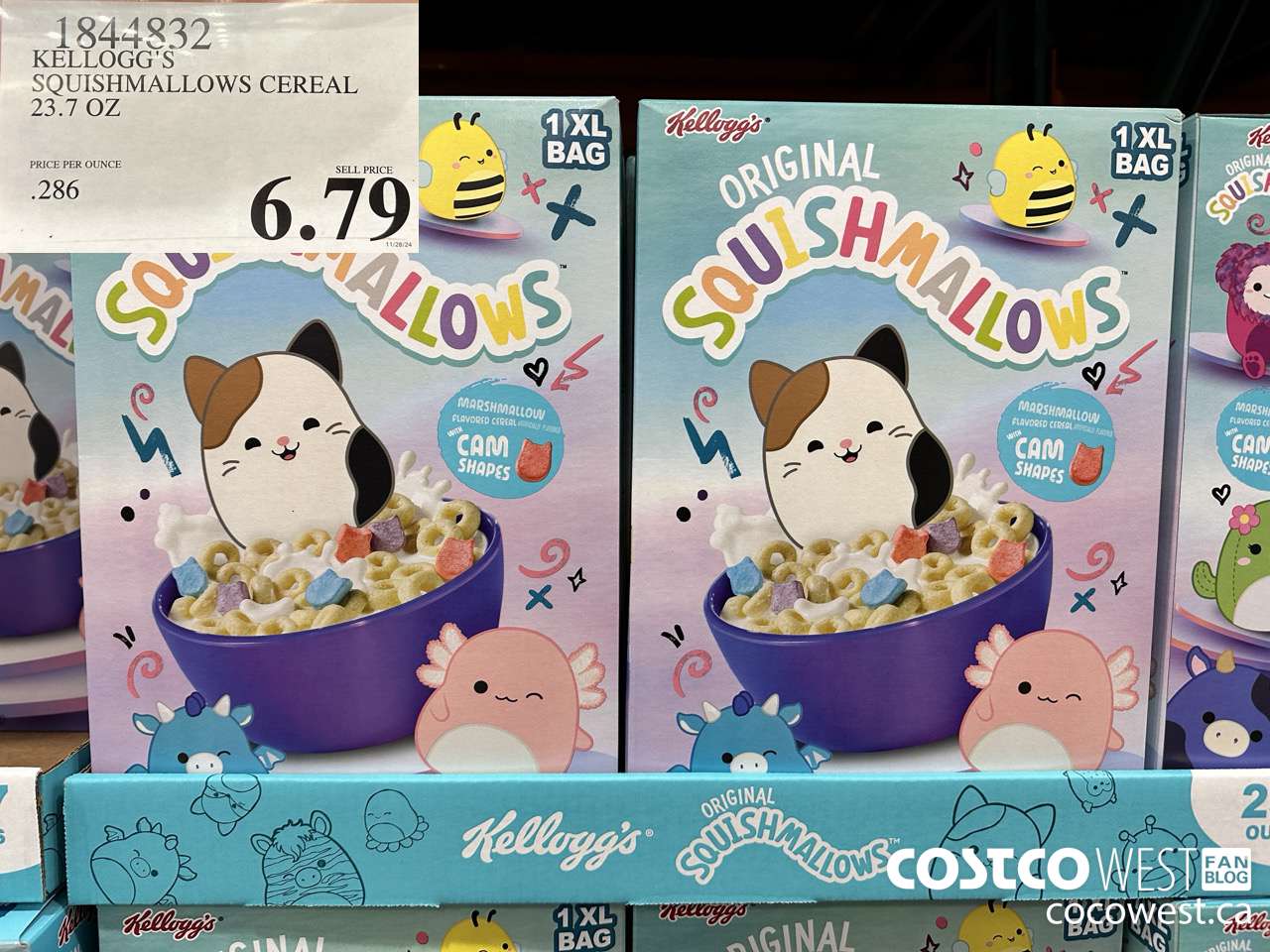 1844832 KELLOGG'S SQUSHMALLOWS CEREAL 23.7 OZ $6.79