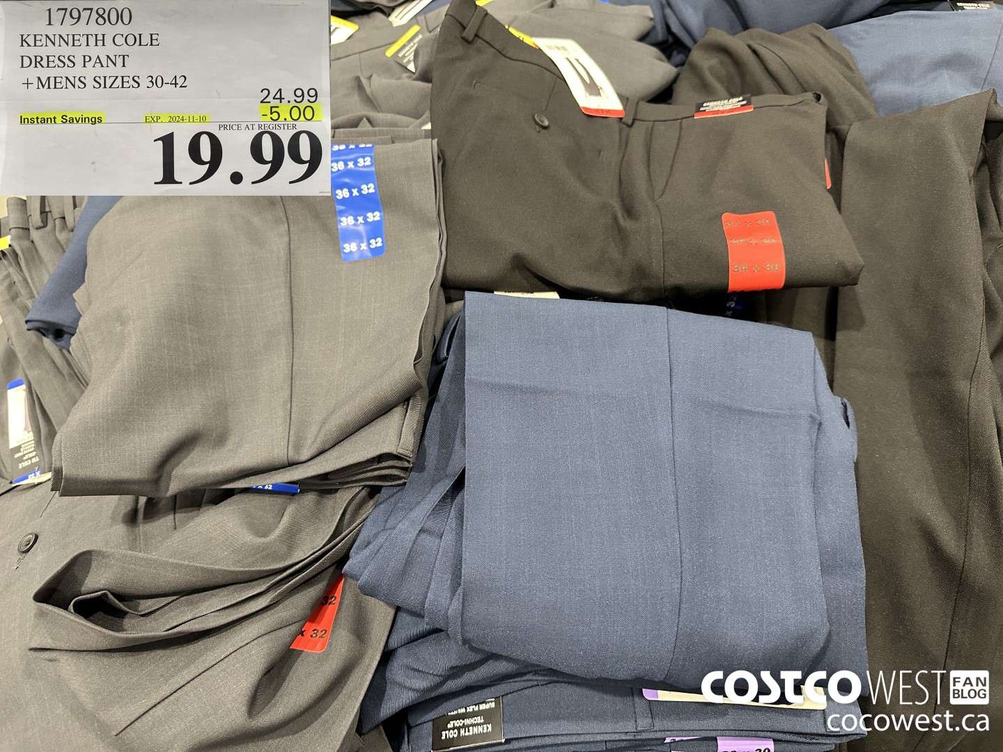 1797800 KENNETH COLE DRESS PANT MENS SIZES 30-42 ($5.00 INSTANT SAVINGS EXPIRES ON 2024-11-10) $19.99