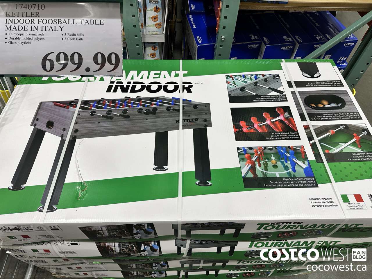 1740710 KETTLER INDOOR FOOSBALL TABLE MADE IN ITALY $699.99