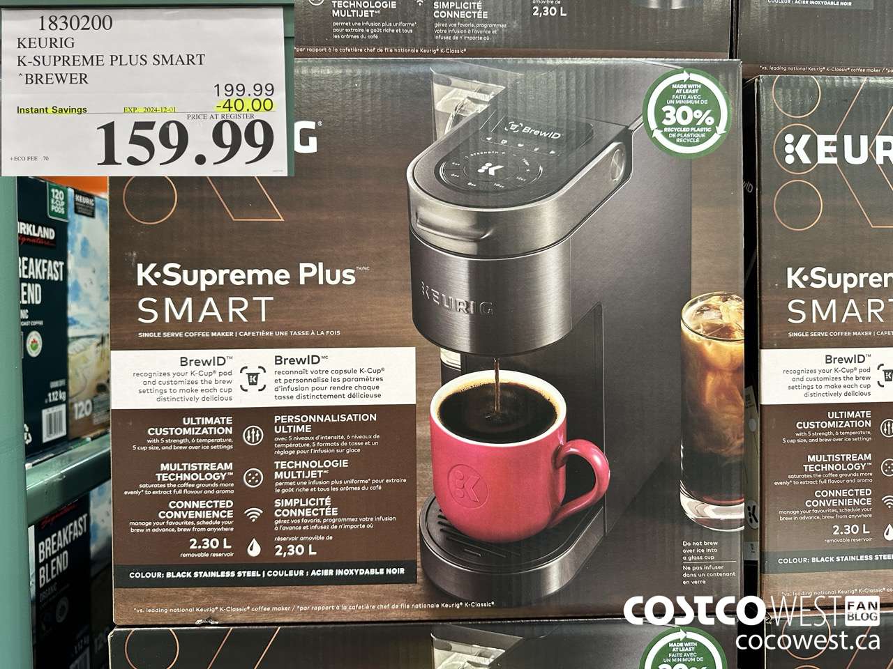 1830200 KEURIG K-SUPREME PLUS SMART BREWER ($40.00 INSTANT SAVINGS EXPIRES ON 2024-12-01) $159.99