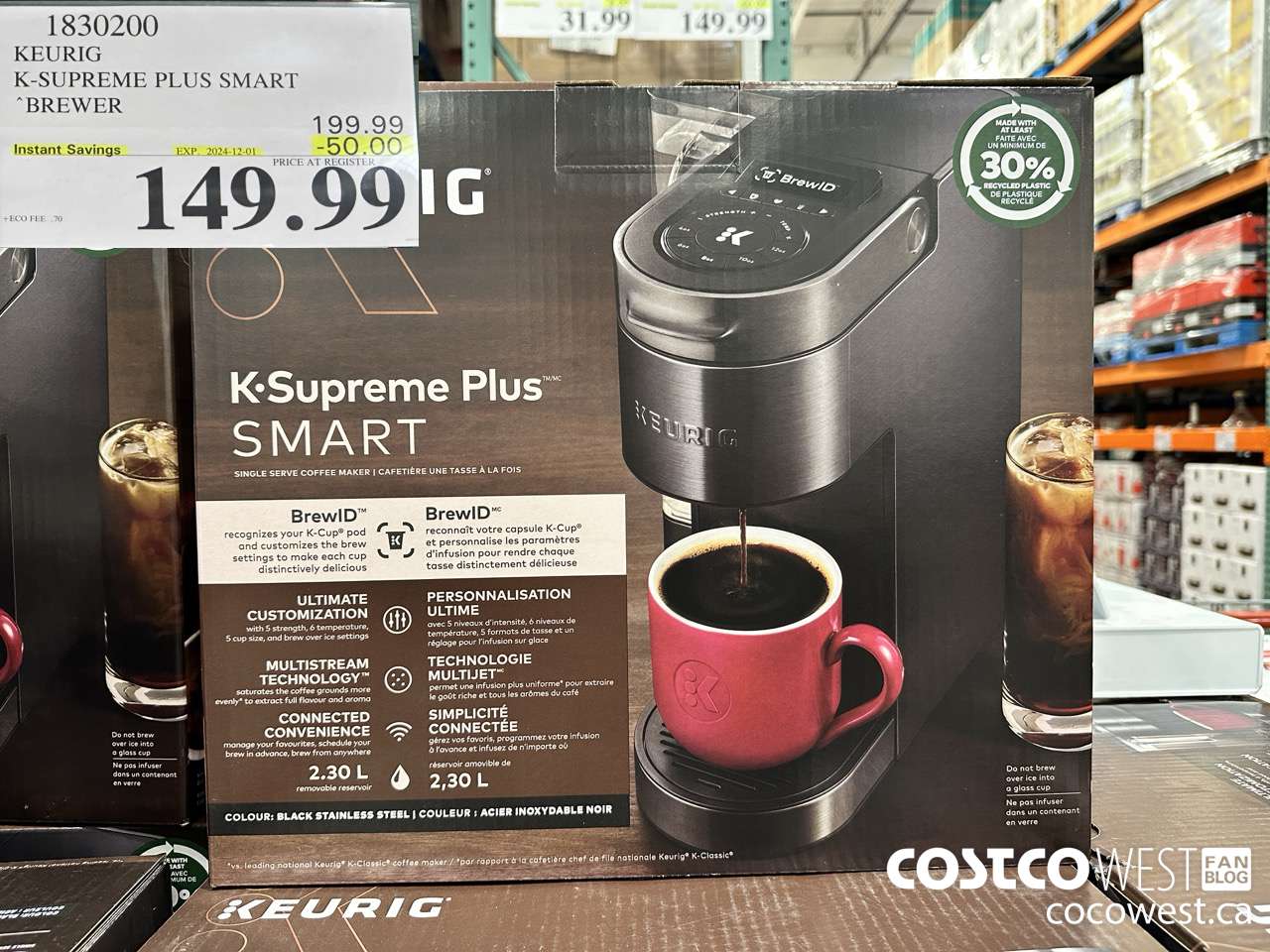1830200 KEURIG K-SUPREME PLUS SMART BREWER ($40.00 INSTANT SAVINGS EXPIRES ON 2024-12-01) $149.99