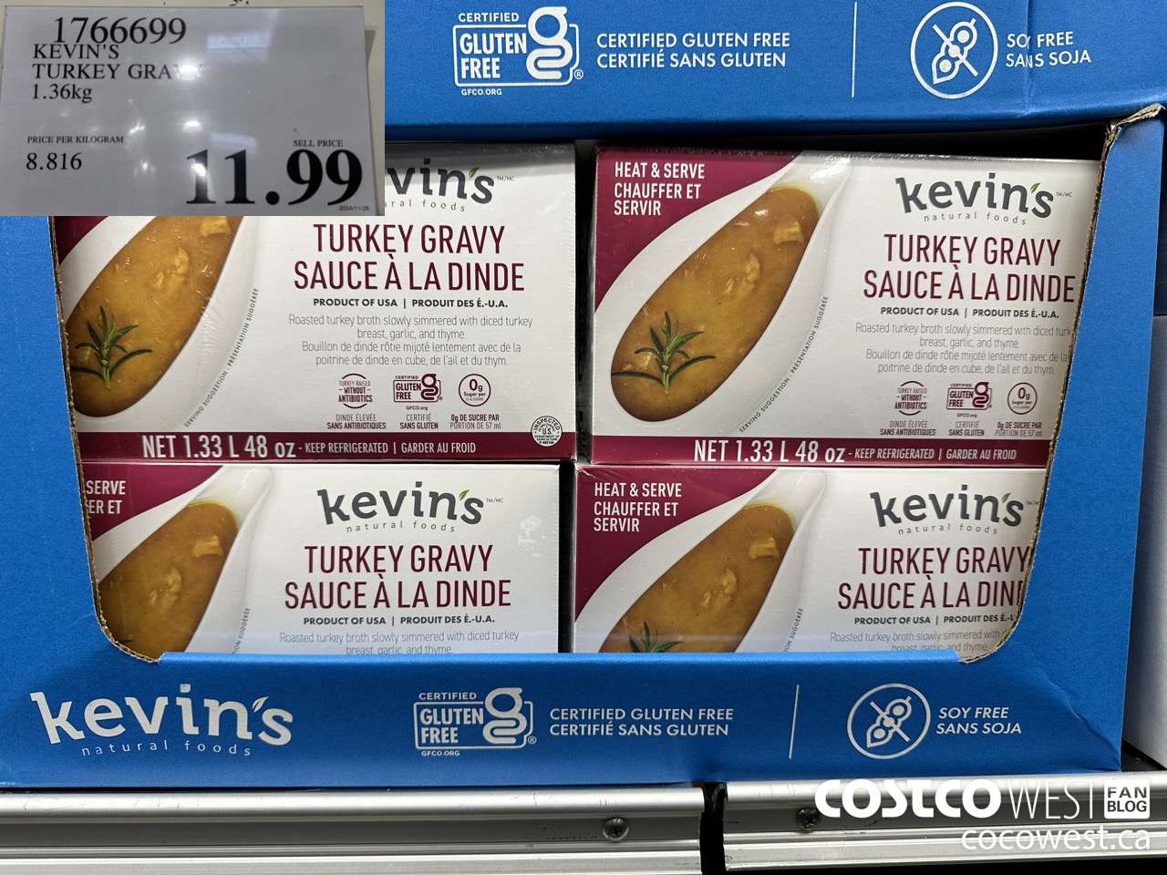 1766699 KEVIN'S TURKEY GRAVY 1.36KG $11.99