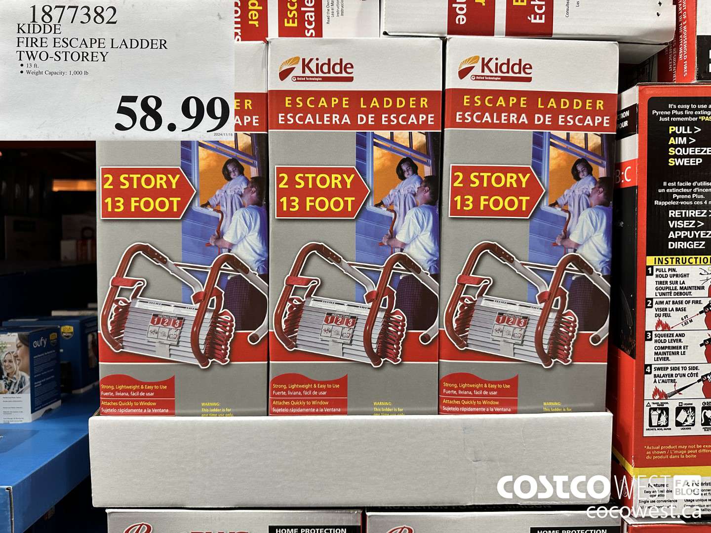 1877382 KIDDE FIRE ESCAPE LADDER TWO - STOREY $58.99