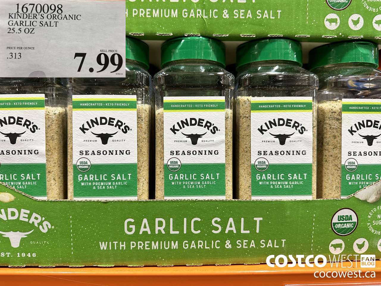 1670098 KINDER'S ORGANIC GARLIC SALT 25.5 OZ $7.99